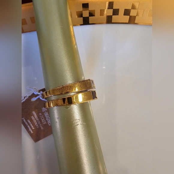 J.Crew Size 6 Olga Marbled Semiprecious Stone 2 Ring Set NEW WITH TAGS - Picture 3 of 7